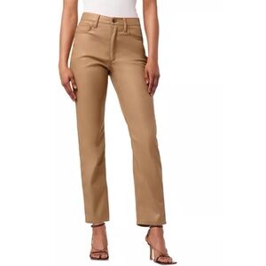 Joe's Jeans Women Pants Size 27 Tan Vegan Leather Honor High Rise Straight Ankle